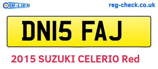 DN15FAJ are the vehicle registration plates.