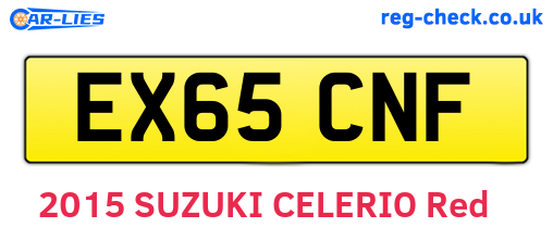 EX65CNF are the vehicle registration plates.