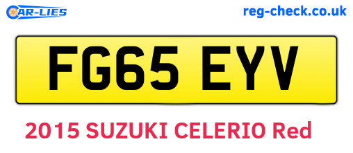 FG65EYV are the vehicle registration plates.