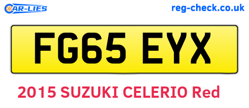 FG65EYX are the vehicle registration plates.