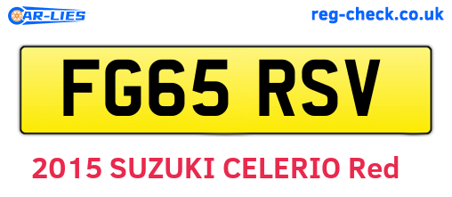 FG65RSV are the vehicle registration plates.