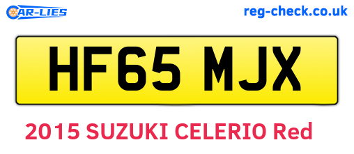 HF65MJX are the vehicle registration plates.