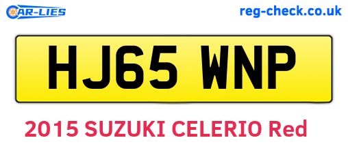 HJ65WNP are the vehicle registration plates.