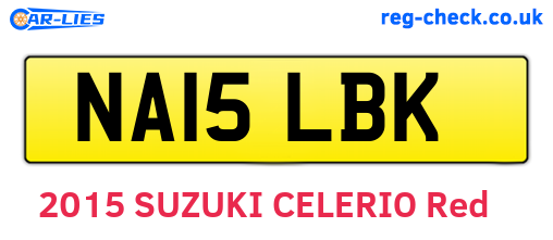 NA15LBK are the vehicle registration plates.
