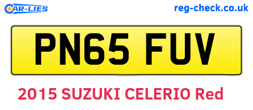 PN65FUV are the vehicle registration plates.