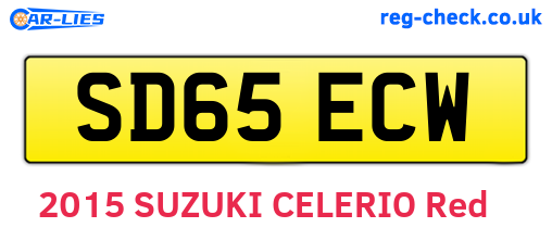 SD65ECW are the vehicle registration plates.