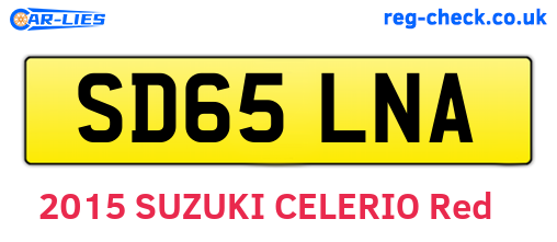 SD65LNA are the vehicle registration plates.