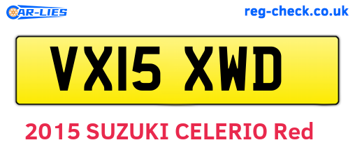 VX15XWD are the vehicle registration plates.