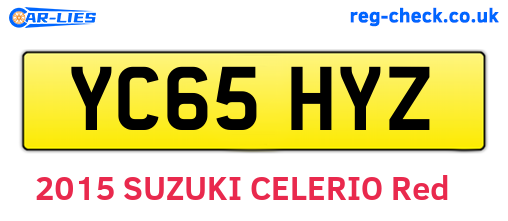YC65HYZ are the vehicle registration plates.