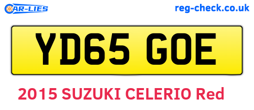 YD65GOE are the vehicle registration plates.