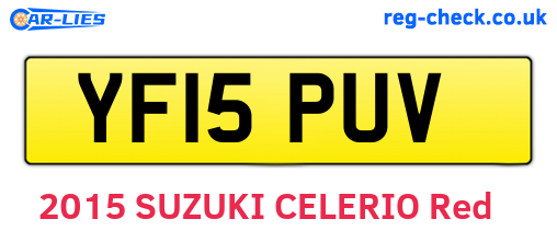 YF15PUV are the vehicle registration plates.