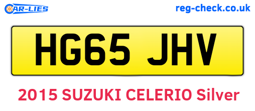 HG65JHV are the vehicle registration plates.