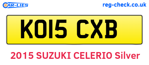 KO15CXB are the vehicle registration plates.