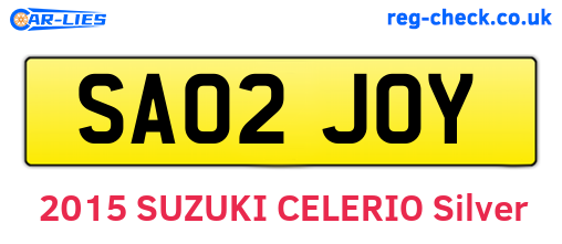 SA02JOY are the vehicle registration plates.