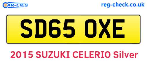 SD65OXE are the vehicle registration plates.