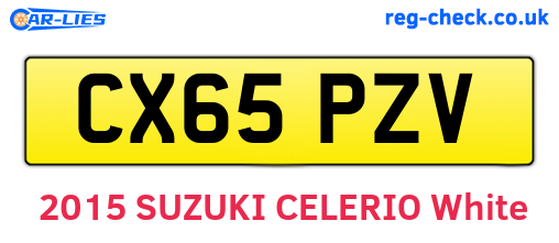 CX65PZV are the vehicle registration plates.