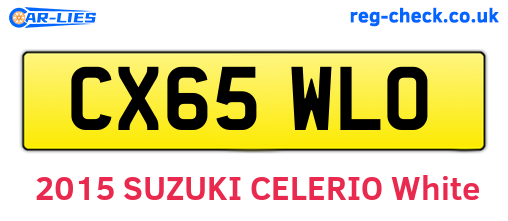 CX65WLO are the vehicle registration plates.