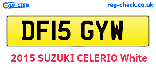 DF15GYW are the vehicle registration plates.