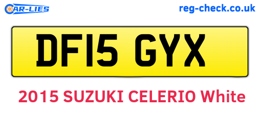 DF15GYX are the vehicle registration plates.