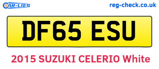 DF65ESU are the vehicle registration plates.