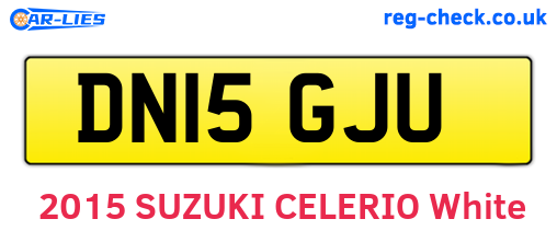 DN15GJU are the vehicle registration plates.