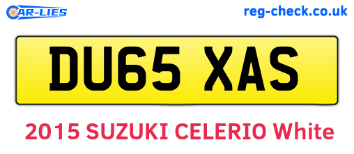 DU65XAS are the vehicle registration plates.