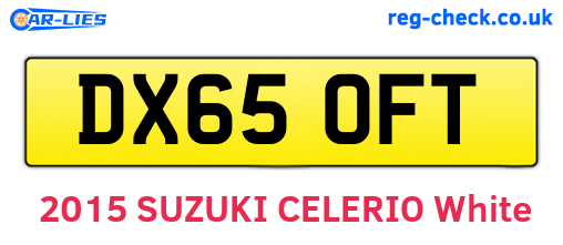 DX65OFT are the vehicle registration plates.
