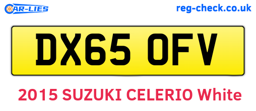 DX65OFV are the vehicle registration plates.