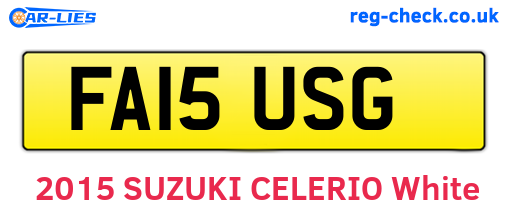 FA15USG are the vehicle registration plates.