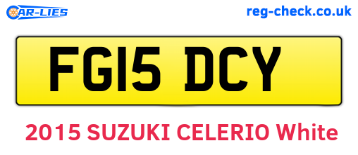 FG15DCY are the vehicle registration plates.