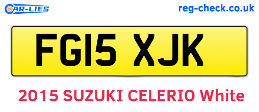 FG15XJK are the vehicle registration plates.