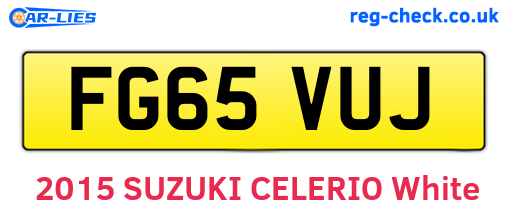 FG65VUJ are the vehicle registration plates.