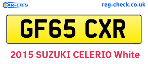 GF65CXR are the vehicle registration plates.