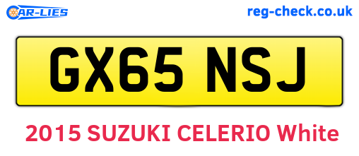 GX65NSJ are the vehicle registration plates.