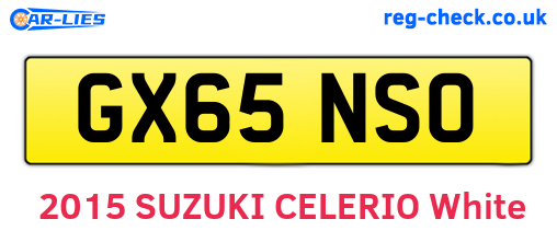 GX65NSO are the vehicle registration plates.