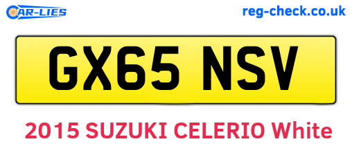 GX65NSV are the vehicle registration plates.