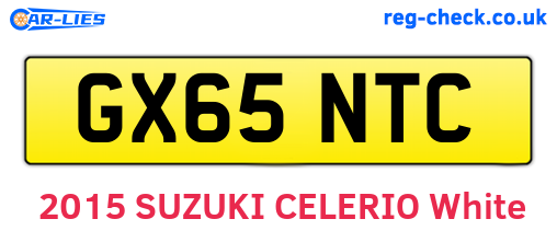 GX65NTC are the vehicle registration plates.