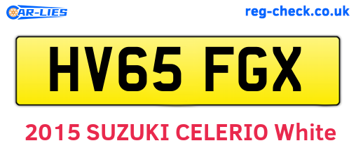 HV65FGX are the vehicle registration plates.