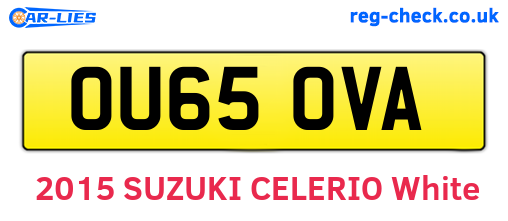 OU65OVA are the vehicle registration plates.