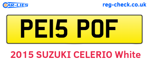 PE15POF are the vehicle registration plates.
