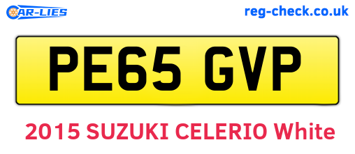 PE65GVP are the vehicle registration plates.