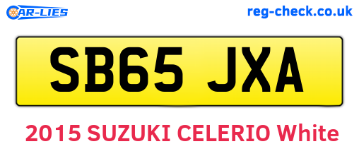 SB65JXA are the vehicle registration plates.