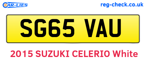 SG65VAU are the vehicle registration plates.