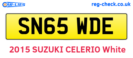 SN65WDE are the vehicle registration plates.