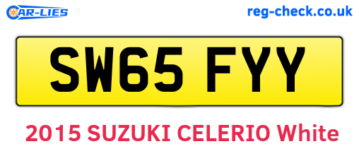 SW65FYY are the vehicle registration plates.