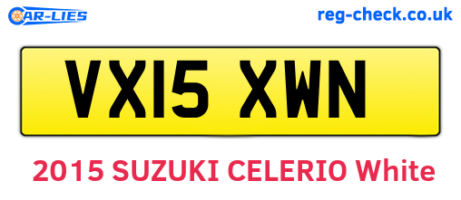 VX15XWN are the vehicle registration plates.