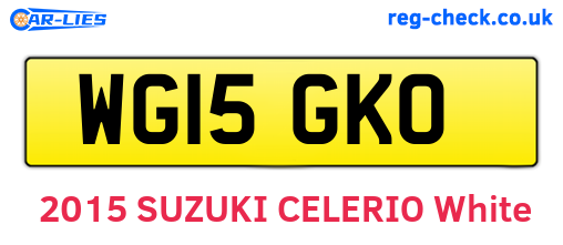 WG15GKO are the vehicle registration plates.