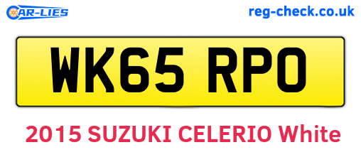 WK65RPO are the vehicle registration plates.