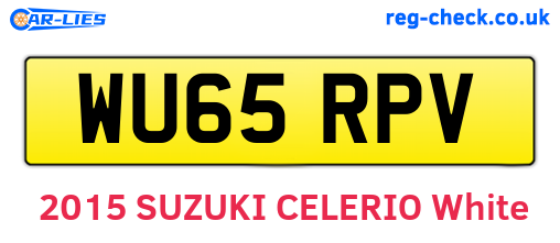 WU65RPV are the vehicle registration plates.