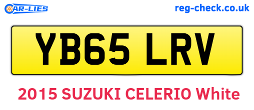 YB65LRV are the vehicle registration plates.